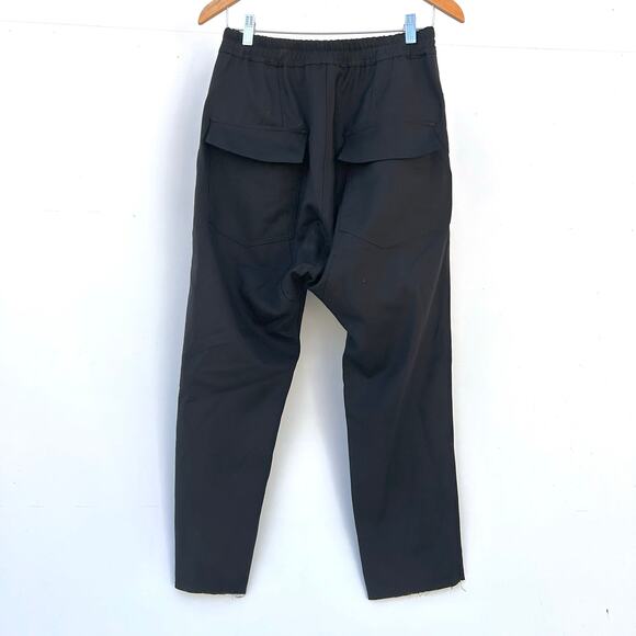 Nili Lotan Wool Aida Drop Seat Black Cropped Trousers Pants XS Lightweight - Picture 5 of 10